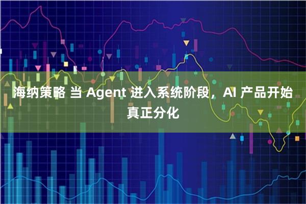 海纳策略 当 Agent 进入系统阶段，AI 产品开始真正分化